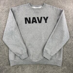 Soffe Mens Navy Graphic Crewneck Sweatshirt Gray XL 9300 Pullover Fleece